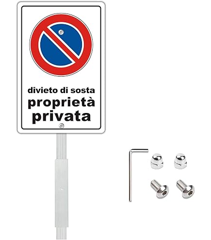 2 Stück „Parcheggio Privato“-Schilder Aus Aluminium, 20x30 Cm – Wetterfest & Leicht Zu Montieren