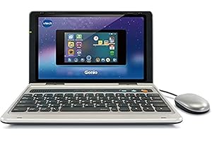 VTech - Genio, Mon Premier Vrai Ordi Gris Métal, Ordinateur Enfant avec Écran Couleur 5 Pouces, Souris, 50 Activités et Jeux Éducatifs, Cadeau Enfant de 5 Ans à 12 Ans - Contenu en Français