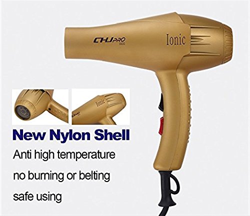 CHJPro 9900 ThermoProtect Haartrockner Haarfön Professionelle Friseur Haartrockner Föhn Haartrockner mit 2300 Watt Kombiniert mit Lonentechnologie und Heißluft Blasen plus 2 Diffusoren - 4