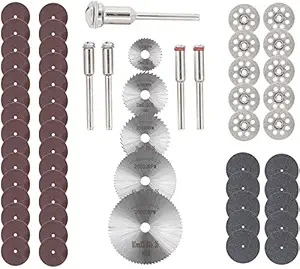 DIY Crafts 1/8 Inch Shank Diamond Cutting Wheel Set, HSS Saw Blades, Resin Cut off Disc Combo Cutter Kit with Mandrels for Wood Metal Plastic Stone Glass (Pack of 30 Pcs Kit, Multi,Combo Kit)