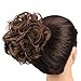 Kissmywig Messy Curly Hair Buns for Women Synthetic Fibre Light Brown