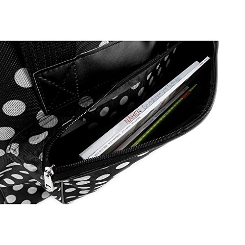 Over-Coverlock Tasche schwarz/weiß gepunktet - 4