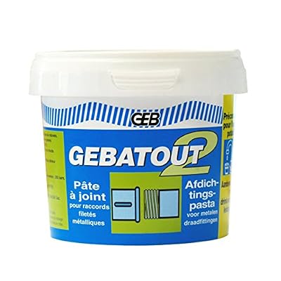 GEB 103982 Gebatout 2 Pâte à joint pour raccords filetés métalliques en plomberie/chauffage Boîte N° 2 500 g