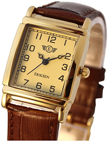 Damen Schmuck-Armbanduhr, rechteckig, Lederband Damen Schmuck-Armbanduhr, rechteckig, Lederband