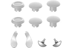 Hzxkqmil Thumbsticks de Repuesto para PS5 Edge Controller, Joystick Personalizado Stick Analógico y Paletas Traseras de Metal Botones de Disparo Accesorios para PS5 Edge Controller, Blanco