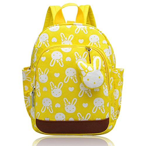 Preisvergleich Produktbild Vox Niedlich Tier Hase Babyrucksack Kinderrucksack Kleinkind Mädchen Kindergarten Rucksack Backpack mit Brustgurt Junge (Gelb)