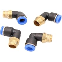 Raccordi Push To Connect PneumaticPlus 10 Gomiti Girevoli Maschi Per Collegamento Rapido - 5/32 OD X 1/4 NPT, Metallo, Marca PneumaticPlus Raccordo Rapido Girevole Maschio