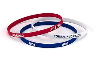 Atletico de Madrid Bracciale Classic Tricolor Standard da uomo | Bracciale in silicone | Supporta il prodotto ufficiale Materassino | ATM