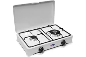 CASELLATO FORNELLO DA TAVOLO PARKER A 2 FUOCHI GAS GPL PER USO ESTERNO - DOPPIA CORONA DA 3,5 KW 2002GP/C