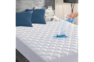 ZZZMRH Quilted Waterproof mattress protector Double Bed - Super Absorbent Mattress Protector - Hypoallergenic, Breathable double mattress protector - Waterproof sheet fitted style Double bed (137x190 CM)