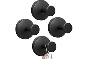 YUNISS 4 sztuki haczyków na przyssawki, nośność 5 kg, haczyk do szlafroka ze stali nierdzewnej, bez wiercenia, haczyk na przyssawkę łazienkową, wielokrotnego użytku, do kuchni, toalety, kuchni, biura