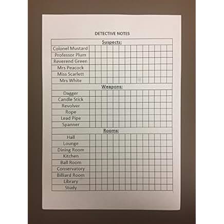 Amazon.co.uk: cluedo score sheets