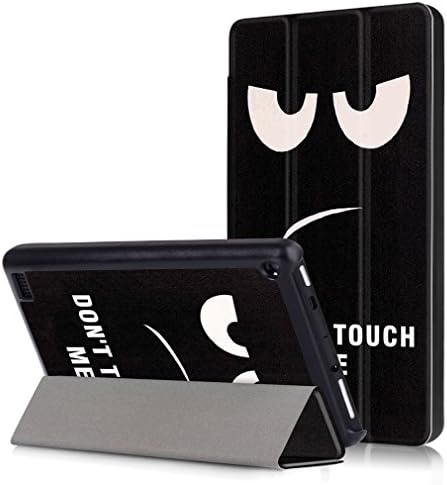 LMAZWUFULM Case for Amazon Kindle New Fire 7 2017 PU Leather Ultra Thin Magnetic Closure Folding Leather Case Painting Arrogant face pattern by Bookstyle with stent function Holster Leather Case Flip Cover for Amazon Kindle New Fire 7 2017 Tablet PC Pattern 8