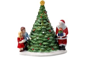 ‎VILLEROY & BOCH Villeroy & Boch Christmas Toy's Santa na drzewie, dekoracyjna figurka z twardej porcelany, wosk, zielona/kolorowa, 20 x 17 x 23 cm