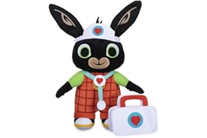 Giochi Preziosi Bing - Peluche 33cm Dottore con valigetta e stetoscopio in materiale morbido, cerotti e set adesivi, per bambaini a partire dai 12 mesi, BNG37000, Multicolore
