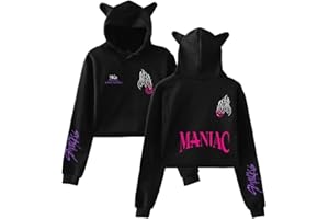 Flyself Maniac Cropped bluza z kapturem, dla dziewcząt, z długim rękawem, krótka bluza z kapturem, Crop Top, streetwear, sweter z kapturem