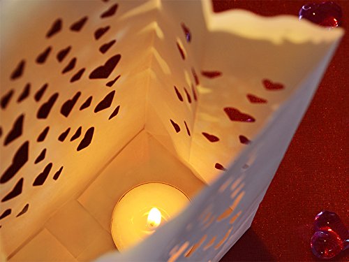 10 x Lichtertüten Windlicht Lichttüte Lichtüten Lichtertüte mit Herz Herzmotiv - 3