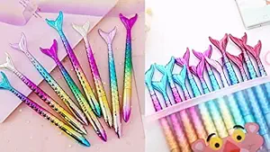 Own Box 12 Pcs Mermaid Ball Pens set Navratri Gifts For Girls /Kanjak Gifts /Birthday Return Gifts In Bulk For Kids, Girls, Boys (Multicolour, Pack Of 12)