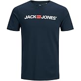 JACK &amp; JONES T-Shirt Basic V-Neck T-Shirt | Stretch fit, plain, short sleeve, casual, very soft process at a maximum temperat