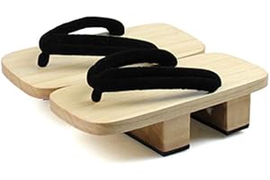 Black Sugar Hombre Geta de Madera Grandes Tacones Sandalias Samurai de Madera Zapatilla Japonés Tacón 5cm Casa Salida disfraz Cosplay Traje Japonés M(37/39) L(40/41) XL(42/44) XXL(45/46)