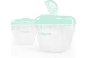 Babyono AA0099 Pojemnik na Mleko w Proszku, Zielony/Przezroczysty, 260 ml