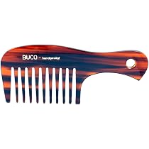 BUCO Grobzinkiger Styling-Kamm 17 Cm Aus Celluloseacetat – Für Lockiges, Dickes & Nasses Haar, Havannabraun