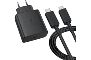 CLUVOX Chargeur Super Rapide Samsung 45w avec câble C à C pour Samsung Galaxy S23 Ultra / S23 / s22 / s22 Ultra / s22 + / note10 / 20 / S20 / s21 Galaxy Tab S7 / s8 Noir
