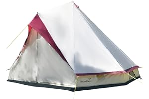 Skandika Comanche Tente Tipi | Tente de Camping 8 Personnes, Sol Cousu, avec/sans système de Fermeture éclair, Hauteur 2,5 m, imperméable | Tente Indienne, Glamping
