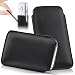 Produktbild moex Huawei Y6 (2017) | Hülle Schwarz Sleeve Slide Cover Ultra-Slim Schutzhülle Dünn Handyhülle für Huawei Y6 (2017) Case Full Body Handytasche Kunst-Leder Tasche
