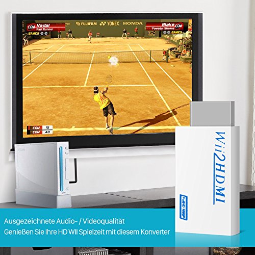 GHB Wii HDMI Adapter Wii zu HDMI Konverter Wii Signal automatisch auf 720p/ 1080p und HDMI-Anschluss / 3,5 mm Klinke Ausgang aus mit HDMI Kabel - 2