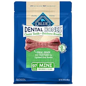 Blue Buffalo Dental Bones Natural Adult Dental Chew Dog Treats Mini 27oz bag Value Pack