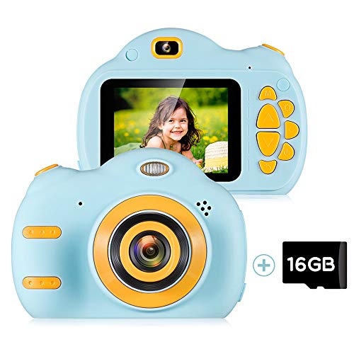ZEEPIN Appareil Photo Numérique pour Enfants avec Cartes TF 16g Camera Enfant 8M 1080P Rechargeable avec Ecran Couleur 2,4 Pouces pour Garçons Filles (Bleu)