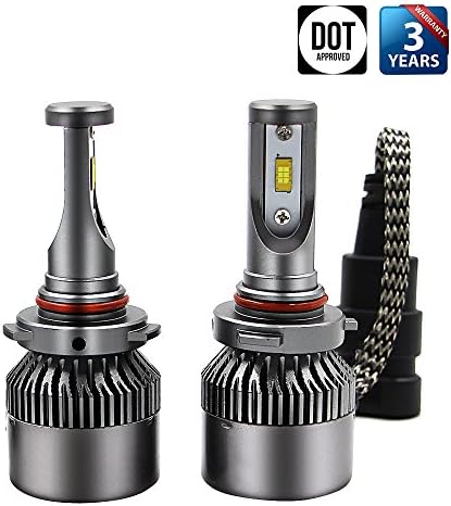 LED Automobile Headlights Bulbs with Original Philips LED Chip,All-in-one Conversion Kit,Aviation-grade Aluminum Body and Hydraulic cooling fan,130LM/W,8000LM,6000K Cool White (9005/HB3/H10)