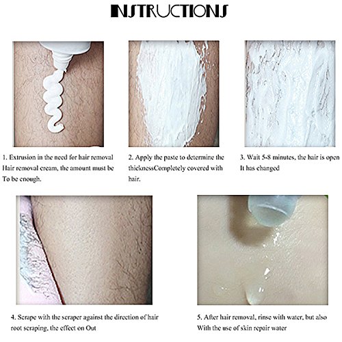 Haarentfernung Creme, LuckyFine Keine Stimulation Schnell und Einfach Haarentfernung, 1er Pack (1 x 60g) - 7