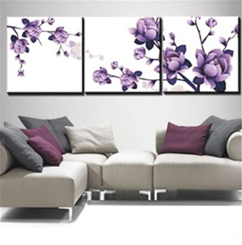 KAMIERFA Violette Blumen Designer Kunstvoll Vorgedruckt DIY Handarbeit Kreuzstich Stickerei Stickbild Set - 2