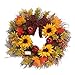Produktbild Happy-fes Sonnenblume Maple Leaf Bowknot Weihnachtskranz Tür Wand Ornament Home Fenster Mall Hotel Party Weihnachtsdekoration 45cm