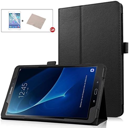 FULOZO Samsung galaxy Tab A6 7.0" Case Cover, Premium PU Leather Stand Case(Auto Wake/Sleep Feature) for Samsung galaxy Tab A 7.0 2016 Tablet SM-T280/SM-T285 + Screen Protector(Black,2PCS)