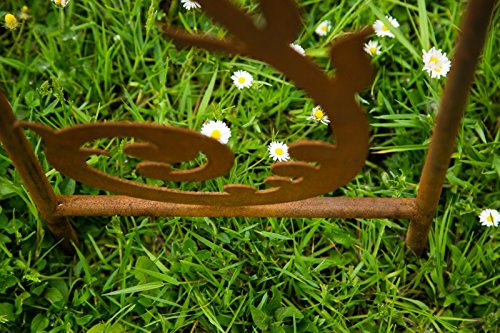 Filigraner Rosenbogen in Rost B: 110cm Rankbogen aus Metall in Edelrost - 5