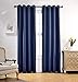 Produktbild miuco Verdunkeln Tülle Fenster Verdunklungsvorhänge für Schlafzimmer Vorhänge Set von 2, Bonus 2 Krawatte Rücken im lieferumfang enthalten, Polyester-Mischgewebe, marineblau, 52-Inch-by-84-Inch
