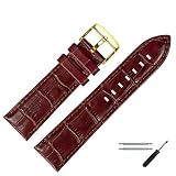 MARBURGER 7892232000220 Uhrenarmband Leder, Braun (Kroko), 22mm
