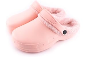 R-ISLAND Clog Classic, sabots d'hiver pour femme, avec doublure chaude, imperméable, avec semelle antidérapante, confortable, pour maison, chambre, salon.
