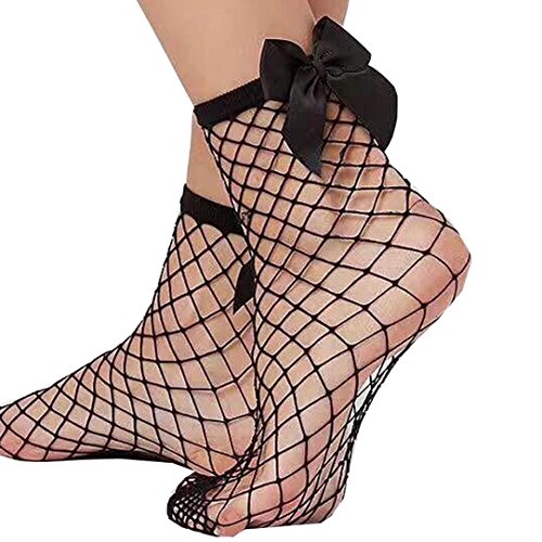 AMUSTER.DAN Damen Sommer Schwarz Socken Netzstrümpfe Netzsöckchen Fischnetz Söckchen Strümpfe Damen (Schwarz)