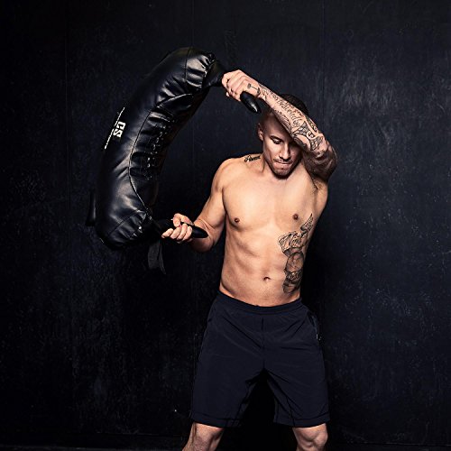 Klarfit Bull Boost Bulgarian Bag Sandsack (Gewicht, Koordinations- Kraft- und Ausdauer-Training, 3 Haltegriffe, 2 Schlaufen, Kunstleder, gepolstert) 8, 12 oder 17 kg - 2