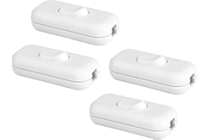 ZSRVAJ 4 PCS in Line Switch for Lamps, Inline Switch, Lamp Switch, Inline Light Switch Inline Switch Inline Switch Accepts 2 or 3 Core Round or Flat Wire, for Desk Lamp/Light/Bulb Switch