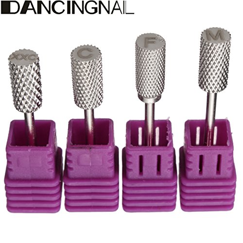 Nail Drill Bits DANCINGNAIL 4 pcs/sets carbide nail art salon electric nail file drill bit for nail art