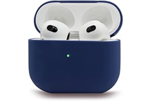 Mocarheri Kompatibel mit AirPods 3 Generation Hülle 2021, Ultra-dünnes, Silikon Stoßfeste Weiches Schutzhülle für AirPods 3, Voller Schutz für AirPods 3 Case Cover, Front-LED Sichtbar, Dunkelblau