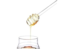 Angoter 1PCS Miel Cuchara de 6 Pulgadas de Cristal Cuchara de Miel palillo por un Tarro de Miel de Envases de Vidrio Miel Jarabe dispensador de Servidor Accesorios de Cocina