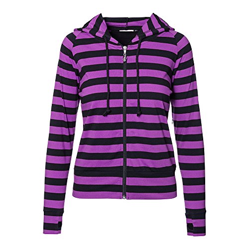 Hoodie Black Striped Banned (Viola) - Medium