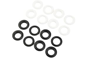 CWOQOCW Pratico occhiello in plastica regolabile, diametro interno 15 mm, diametro esterno 28 mm, nero/bianco (10 pezzi, nero)