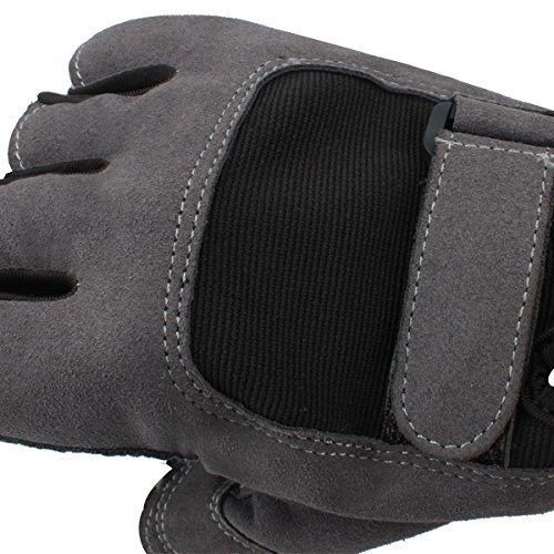 Trideer Ultraleicht Fitness Handschuhe Trainingshandschuhe mit Adjustable Handgelenkstütze für Krafttraining Gewichtheben und Bodybuilding, Fingerlos Microfiber Material und Safe Geleinlage Silica Palm Exercise Gloves für Damen Herren Frauen Manner (Grau und Schwarz) - 9
